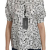 Dolce & Gabbana Musical Instrument Print Silk Collared Top