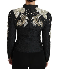 Dolce & Gabbana Elegant Black Silver Baroque Jacket