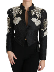 Dolce & Gabbana Elegant Black Silver Baroque Jacket