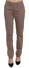 Chic Brown Straight Cut Trousers