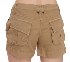 Chic Brown Mid Waist Mini Shorts