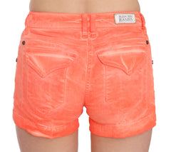 Chic Orange Mid Waist Mini Shorts