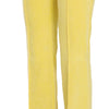 Just Cavalli Chic Yellow Corduroy Mid Waist Pants