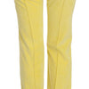 Just Cavalli Chic Yellow Corduroy Mid Waist Pants