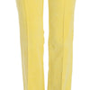 Just Cavalli Chic Yellow Corduroy Mid Waist Pants