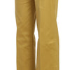 Just Cavalli Mustard Mid Waist Tailored Cotton Pants