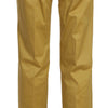 Just Cavalli Mustard Mid Waist Tailored Cotton Pants