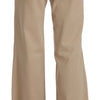 Just Cavalli Beige Mid Waist Flared Luxury Trousers