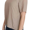 Dolce & Gabbana Elegant Beige Silk Blend Crew Neck Blouse