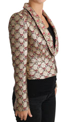 Dolce & Gabbana Glittering Gold Floral Sequined Blazer Jacket