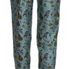 Dolce & Gabbana High Waist Tapered Silk Pants in Blue Print