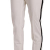 Dolce & Gabbana Elegant White Stripe Wool Tapered Trousers