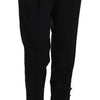 Dolce & Gabbana Elegant Pleated Tapered Black Trousers