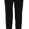 Dolce & Gabbana Elegant Pleated Tapered Black Trousers