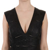 John Richmond Studded Black Leather Mini Sheath Dress