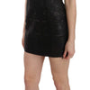 John Richmond Studded Black Leather Mini Sheath Dress