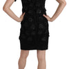 John Richmond Elegant Black Sheath Silk Dress