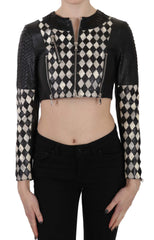 Chic Biker-Inspired Cropped Leather Jacket