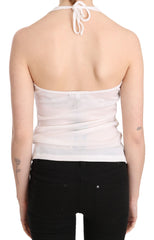 Elegant White Halter Casual Tank Top