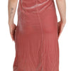 PINKO Pink Lace Silk-Blend Midi Dress with Side Slit