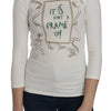 Exte Chic White Printed Turtle Neck Blouse