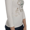 Exte Chic White Printed Turtle Neck Blouse