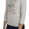 Exte Chic White Printed Turtle Neck Blouse