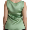 Dolce & Gabbana Elegant Silk Sleeveless Top in Light Mint Green