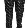 Dolce & Gabbana Elegant Black Musical Instrument Print Silk Pants