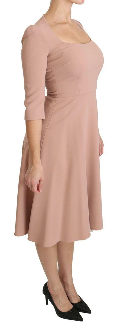 Dolce & Gabbana Elegant Light Pink A-Line Knee Length Dress