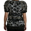 Dolce & Gabbana Sequined Crystal Embellished Crew Neck Top