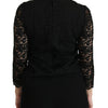 Dolce & Gabbana Elegant Black Lace Crew Neck Blouse