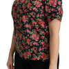 Dolce & Gabbana Elegant Black Floral Crew Neck Top