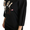 Dolce & Gabbana Elegant Black Silk Stretch Embroidered Top