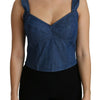 Dolce & Gabbana Elegant Sleeveless Bustier Top in Blue