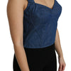 Dolce & Gabbana Elegant Sleeveless Bustier Top in Blue