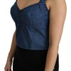 Dolce & Gabbana Elegant Sleeveless Bustier Top in Blue