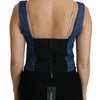 Dolce & Gabbana Elegant Sleeveless Bustier Top in Blue