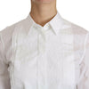 Dolce & Gabbana Elegant White Collared Long Sleeve Polo Top