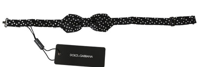 Dolce & Gabbana Elegant Black Polka Dot Silk Bow Tie