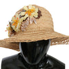 Dolce & Gabbana Elegant Beige Floral Bucket Hat