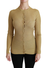 Dolce & Gabbana Elegant Long Sleeve Gold Cardigan