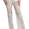 Dolce & Gabbana Elegant White Lace High Waist Pants