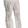 Dolce & Gabbana Elegant White Lace High Waist Pants