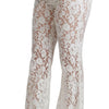 Dolce & Gabbana Elegant White Lace High Waist Pants