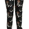 Dolce & Gabbana Elegant Silk Puppy Dog Print Pants