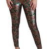 Dolce & Gabbana Elegant Bronze Leaf Metallic Trousers