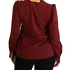 Dolce & Gabbana Elegant Maroon Silk Blend Polo Blouse