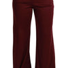 Dolce & Gabbana Elegant Maroon High Waist Wide Leg Trousers