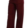 Dolce & Gabbana Elegant Maroon High Waist Wide Leg Trousers